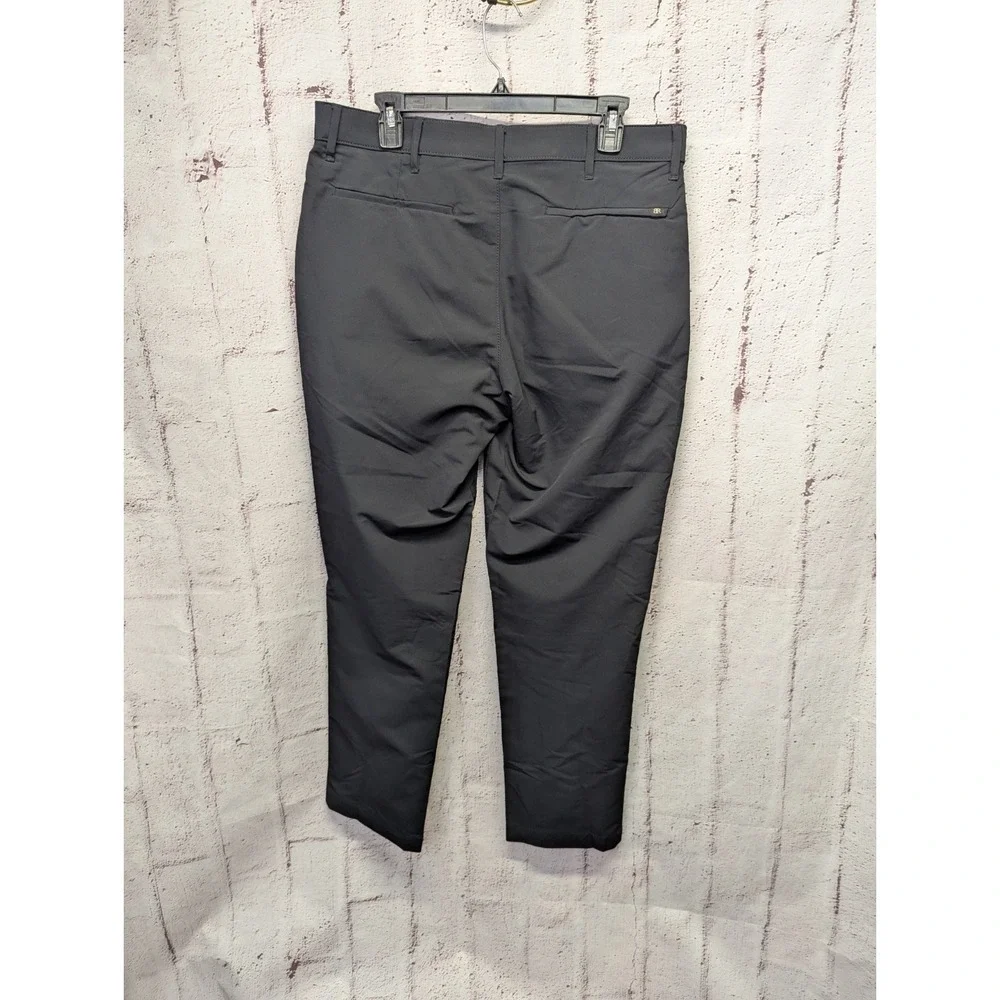 Banana Republic Men's Flat Front Slim Fit Pants Tech Zip Pockets - Black - 34x30
